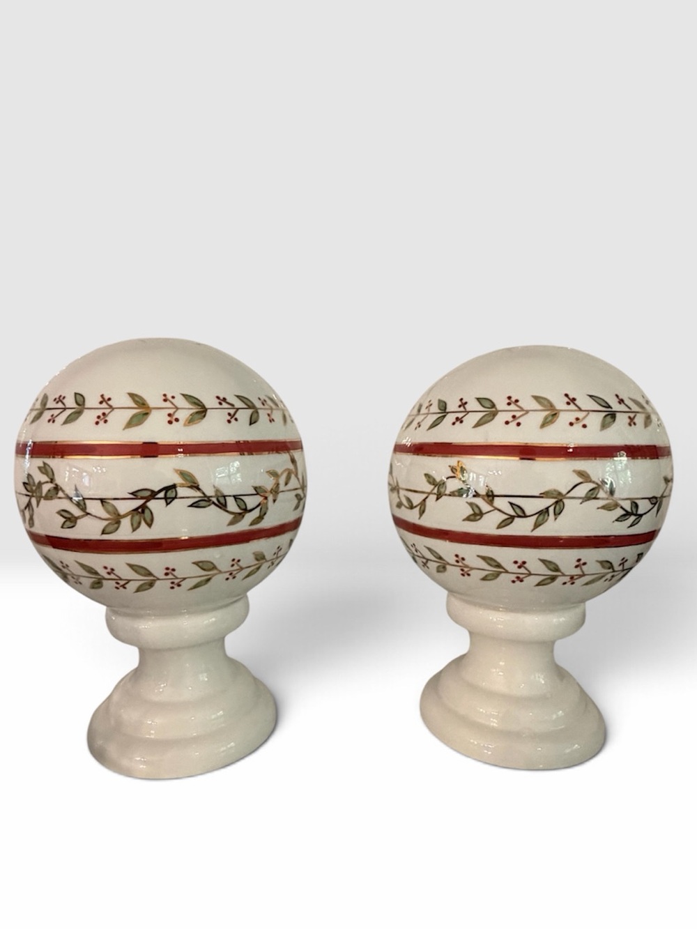 2000 Enesco Holly Berry Christmas Globes